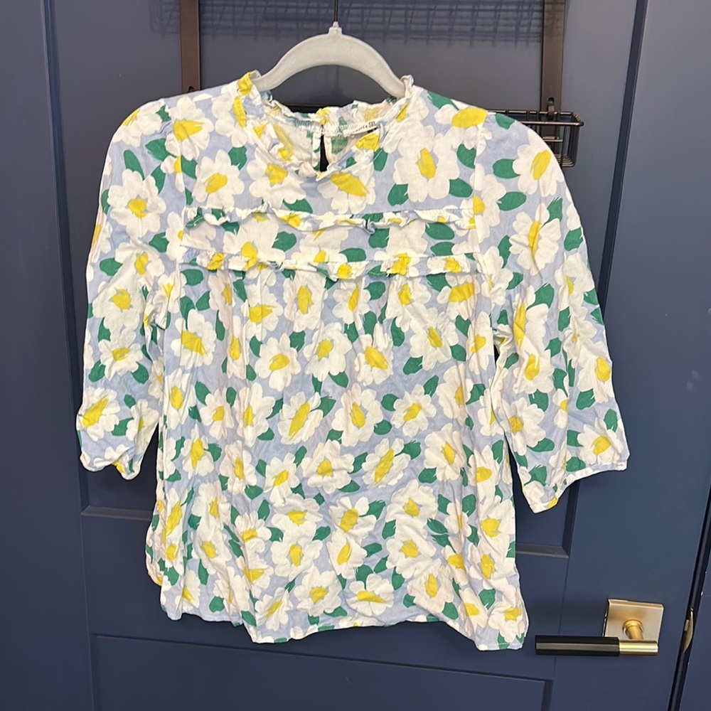 Michelle McDowell Fun Pastel Floral Print Blouse Size Small
